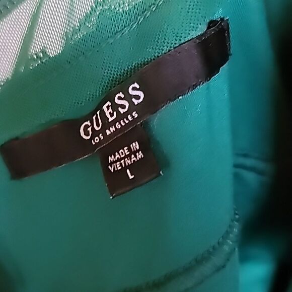 GUESS JOJO LACE BODYCON SLEEVELESS V-NECK MINI DRESS - Picture 8 of 11